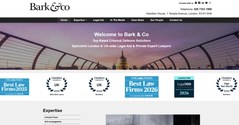 Bark & Co Lawyers, London website