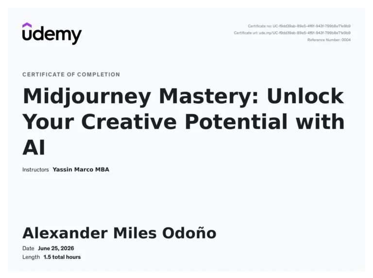 Certificate: Midjourney Mastery
